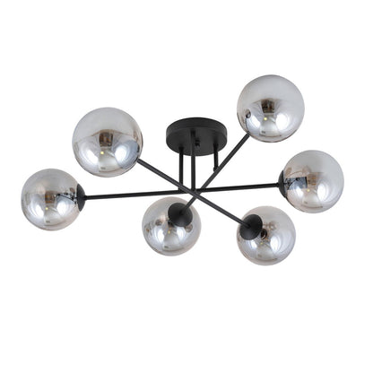 Roma 6 Light Semi Flush Black & Graphite