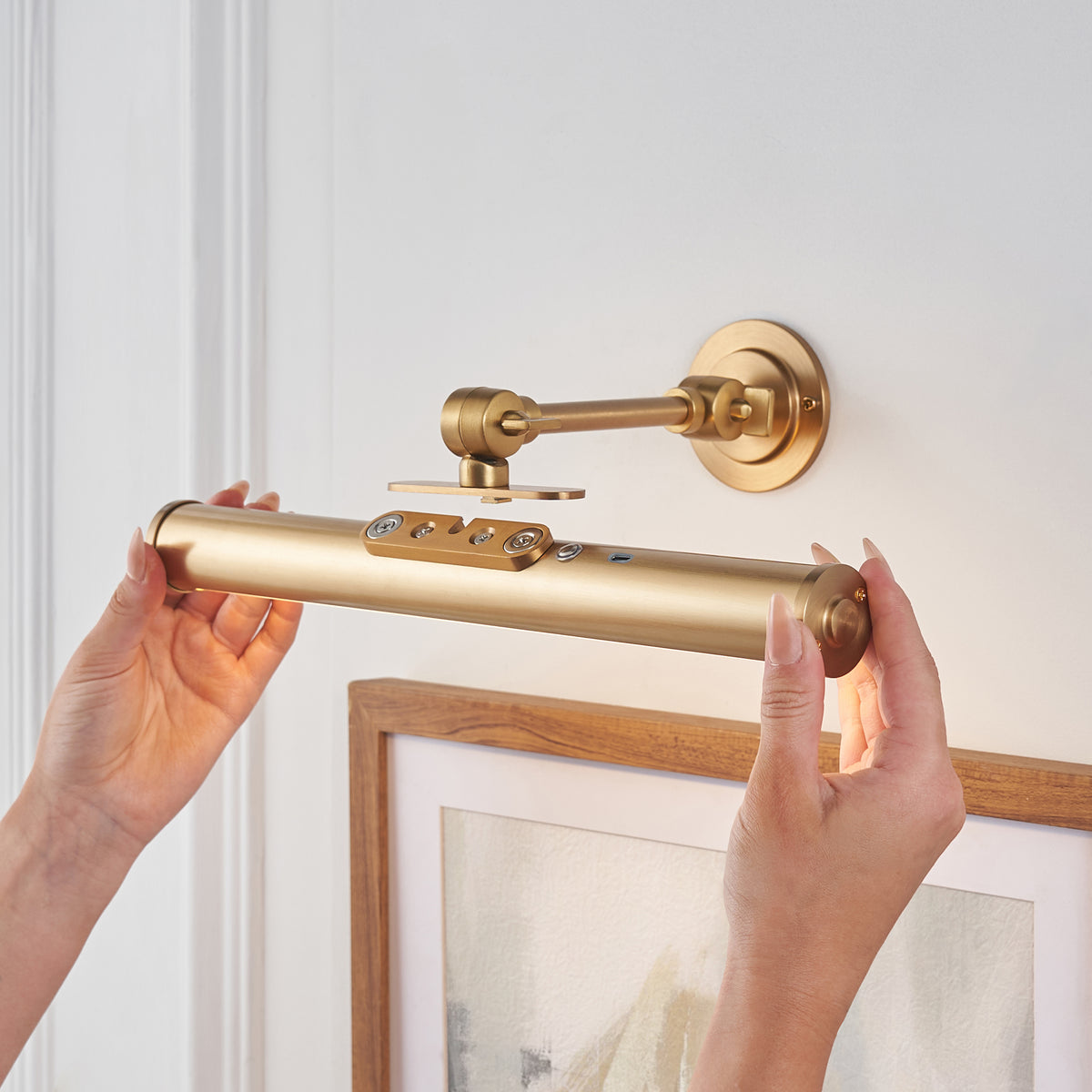 Kas Warm Brass Rechargeable Picture Light