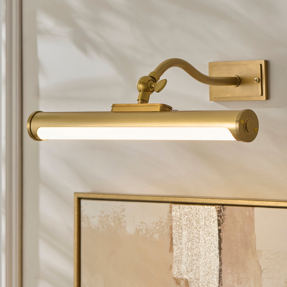 Maris Warm Brass Rechargeable Picture Light