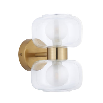 Rossano 2 Light Brass & Frosted Glass Wall Light