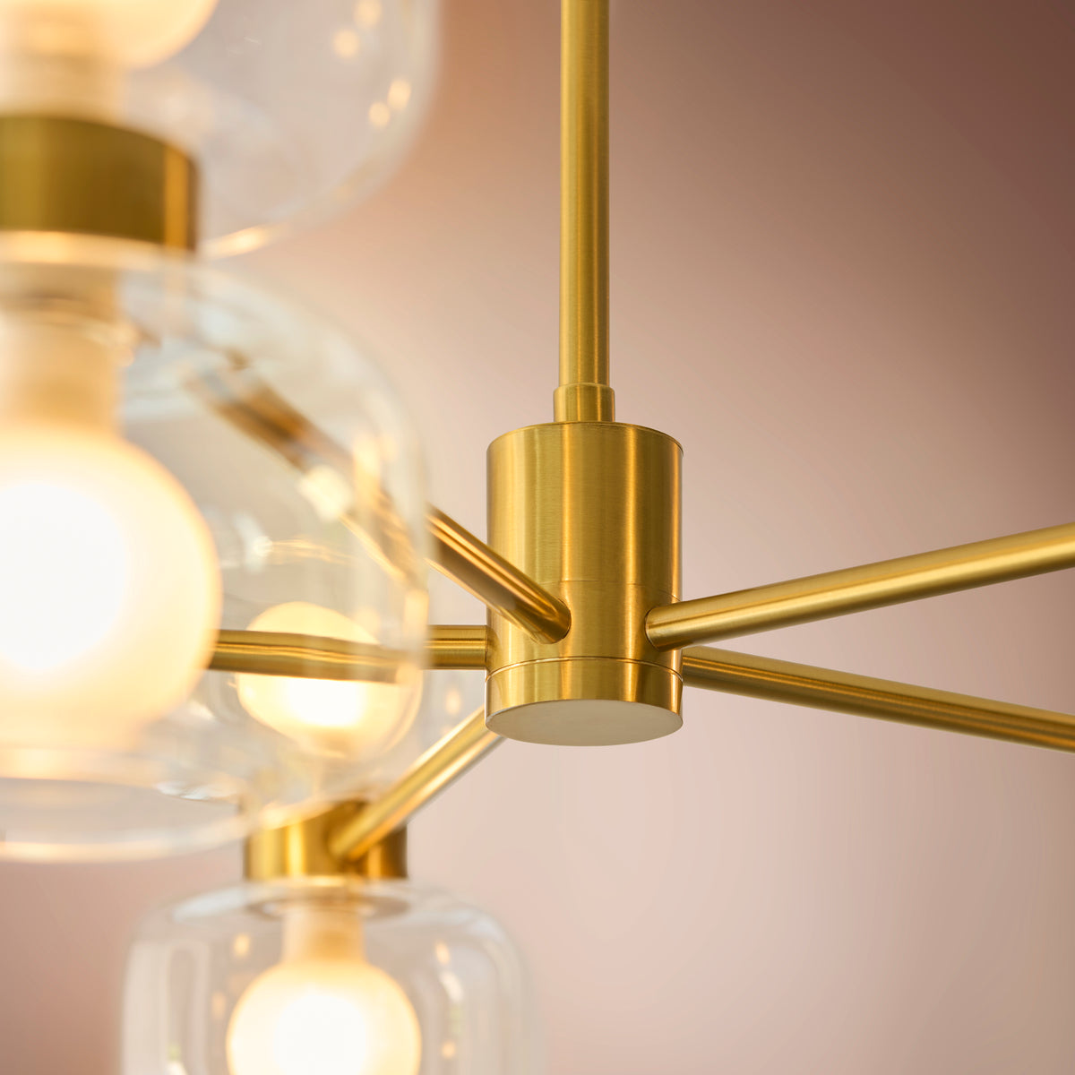 Rossano 10 Light Brass & Frosted Glass Pendant Ceiling Light
