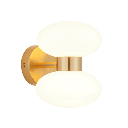 Rossano 2 Light Brass & Opal Glass Wall Light