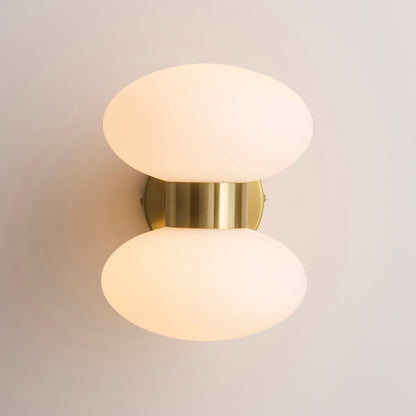 Rossano 2 Light Brass & Opal Glass Wall Light
