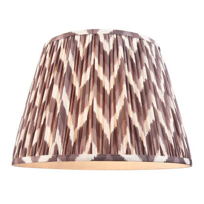Twist Oak Effect Floor Lamp with Grey Zigzag Shade