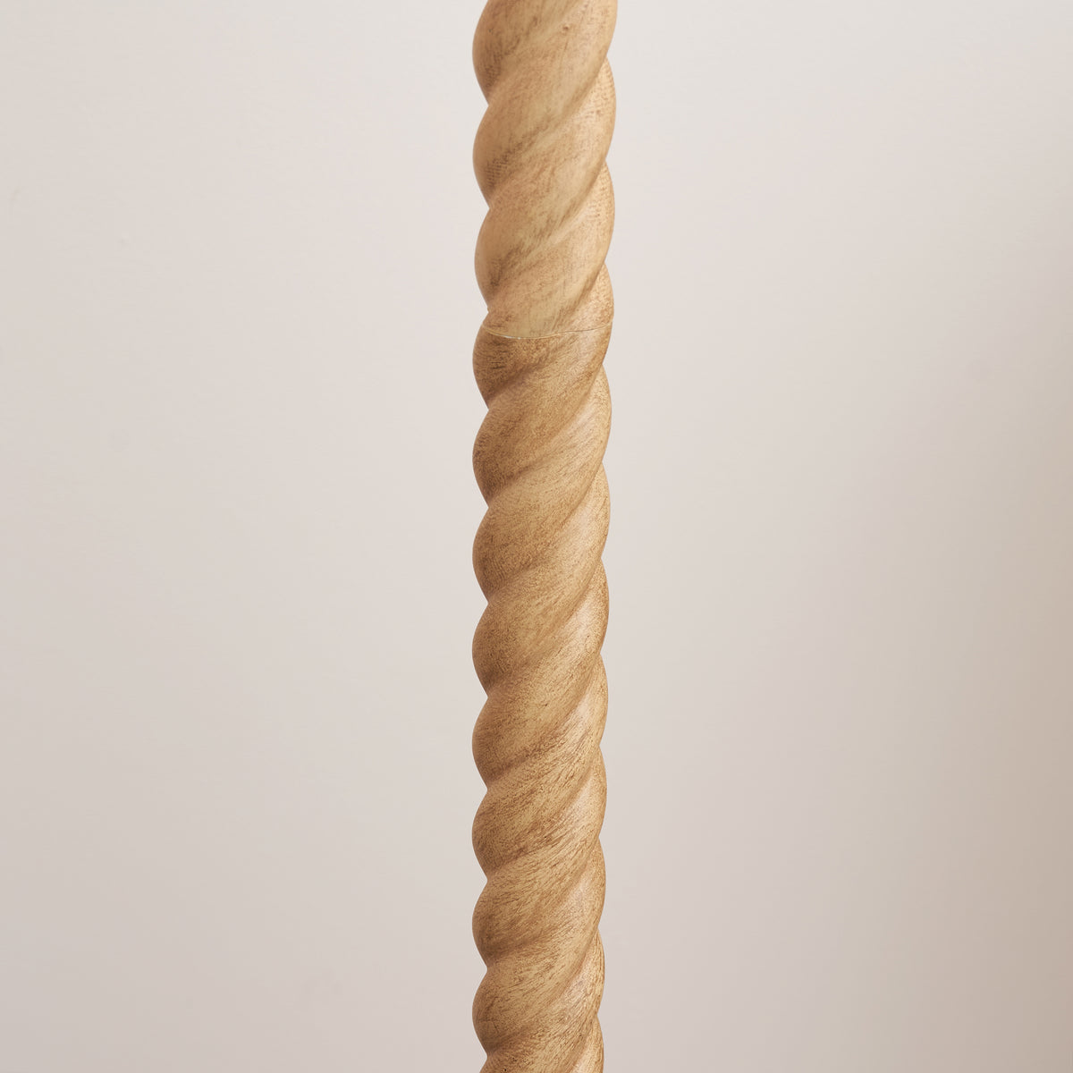 Twist Oak Effect Floor Lamp with Green Leaf Shade