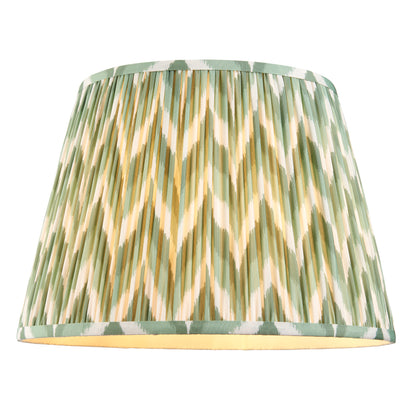 Twist Almond White Floor Lamp with Green Zigzag Shade