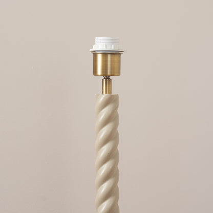Twist Almond White Floor Lamp with Neutral Ikat Shade