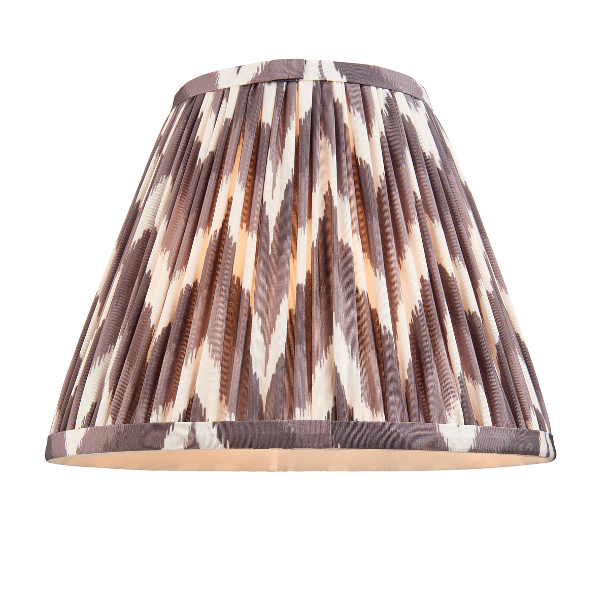 Twist Oak Effect Table Lamp with Grey Zigzag Shade