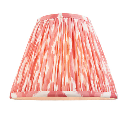 Twist Oak Effect Table Lamp with Pink Ikat Shade