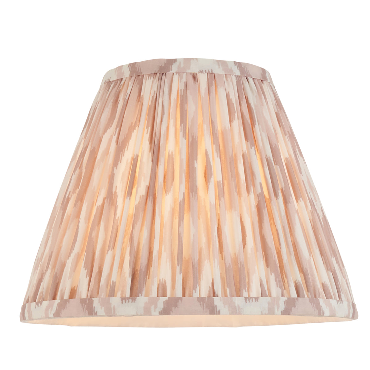 Twist Almond White Table Lamp with Neutral Ikat Shade