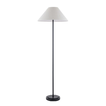 Arlo Matt Black Floor Lamp with Natural Linen Shade