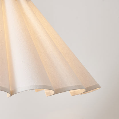 Arlo Matt Black Floor Lamp with Scalloped White Shade