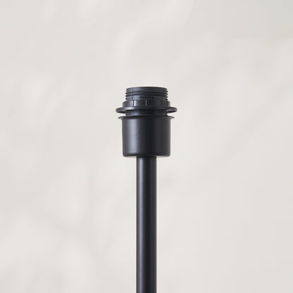 Arlo Matt Black Floor Lamp with Natural Rattan Shade