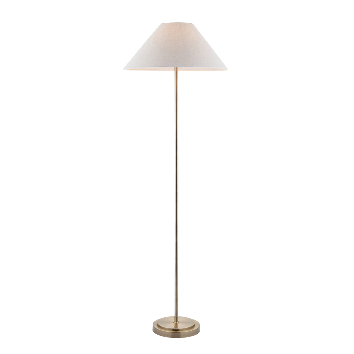 Arlo Antique Brass Floor Lamp with Natural Linen Shade