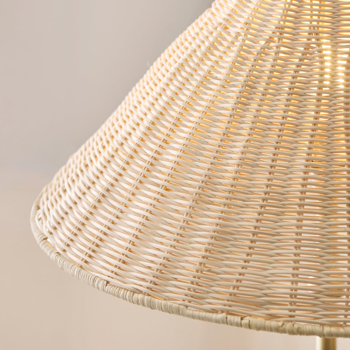 Arlo Antique Brass Floor Lamp with Natural Rattan Shade