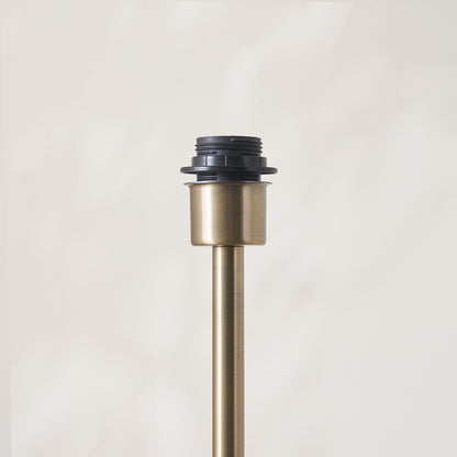 Arlo Antique Brass Floor Lamp with Natural Rattan Shade