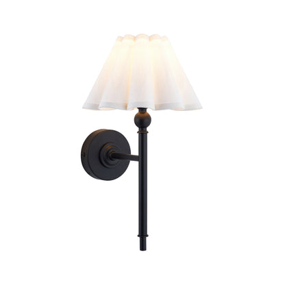 Sylvie Matt Black & White Cotton Wall Light