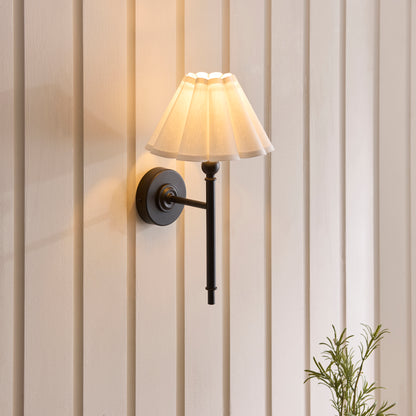 Sylvie Matt Black & White Cotton Wall Light