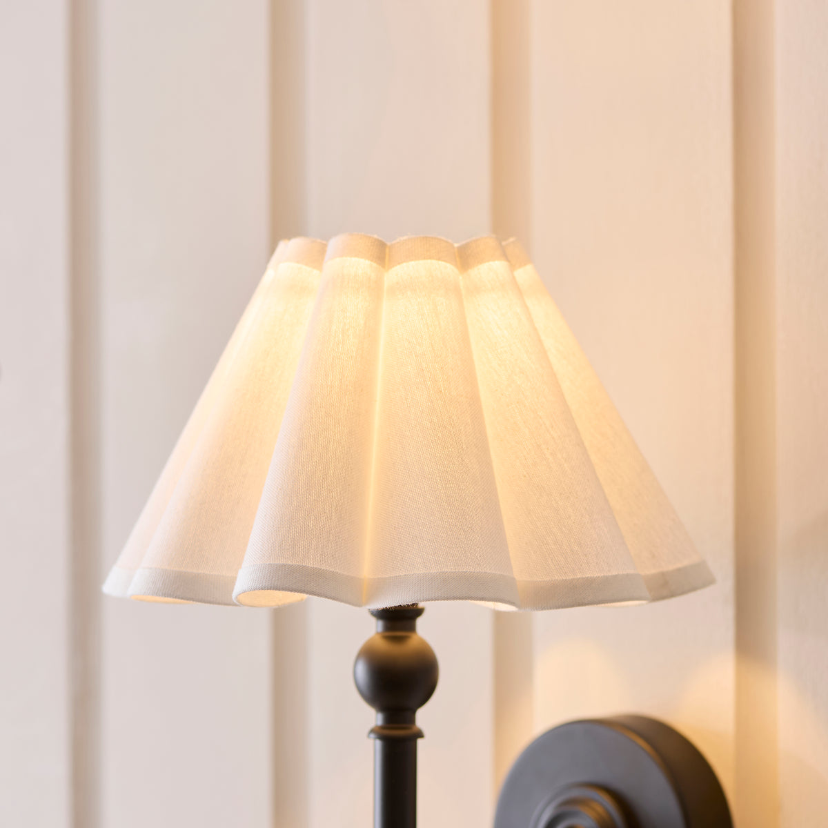Sylvie Matt Black & White Cotton Wall Light