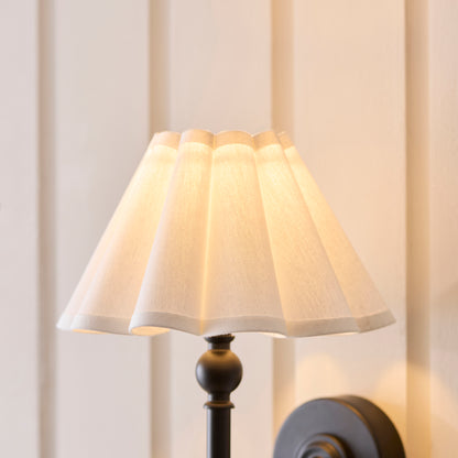 Sylvie Matt Black & White Cotton Wall Light