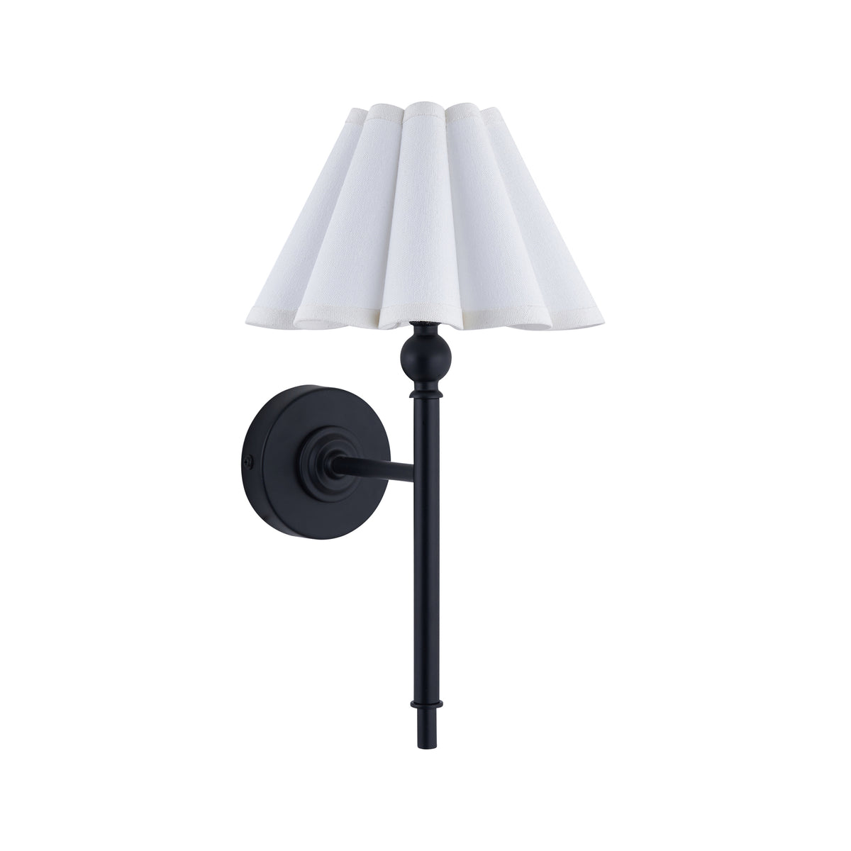 Sylvie Matt Black & White Cotton Wall Light
