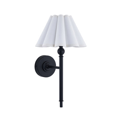 Sylvie Matt Black & White Cotton Wall Light