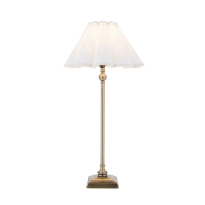 Sylvie Antique Brass & White Cotton Table Lamp