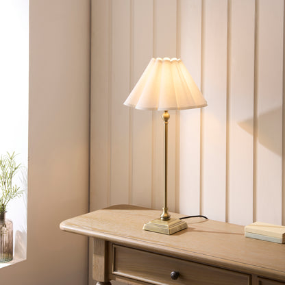 Sylvie Antique Brass & White Cotton Table Lamp