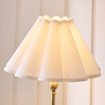 Sylvie Antique Brass & White Cotton Table Lamp