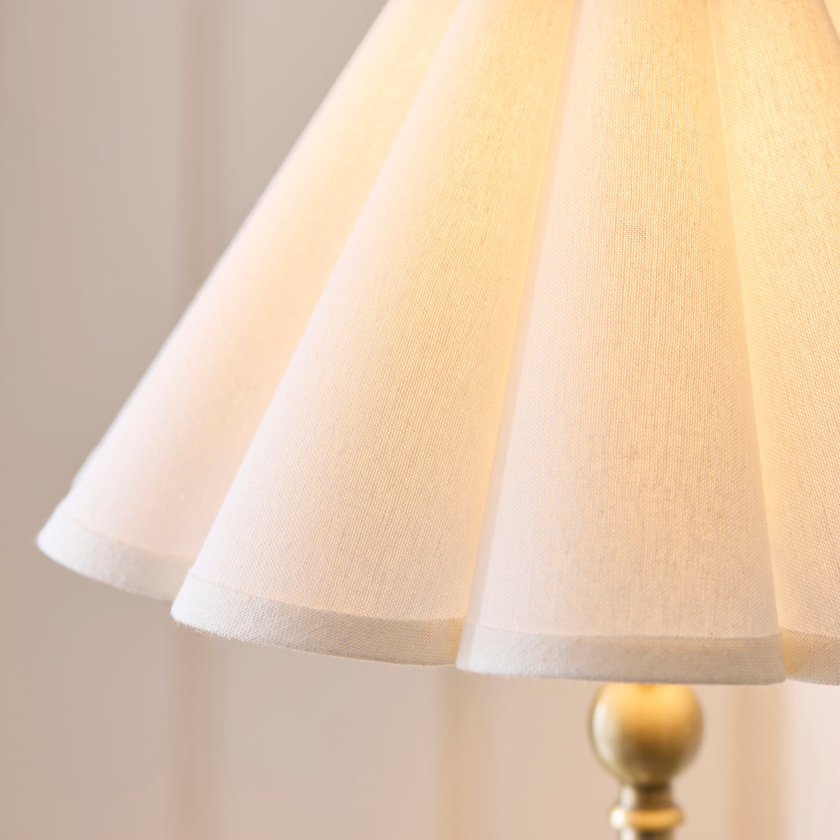Sylvie Antique Brass & White Cotton Table Lamp
