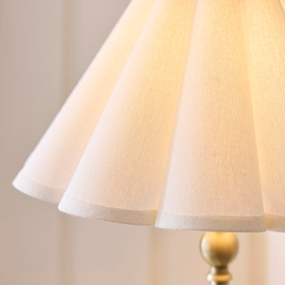 Sylvie Antique Brass & White Cotton Table Lamp