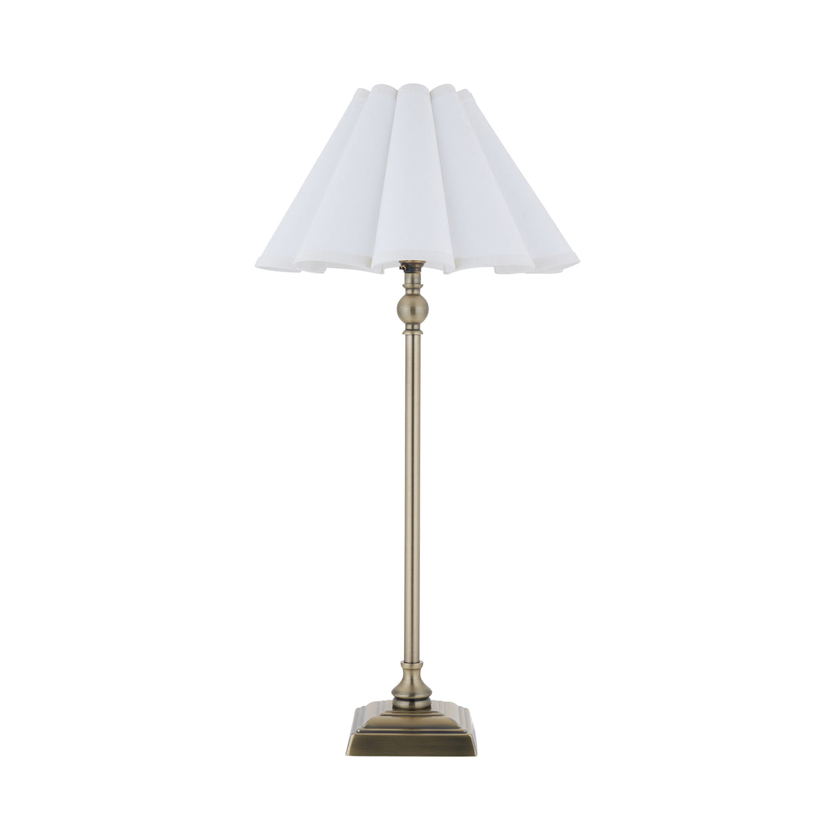 Sylvie Antique Brass & White Cotton Table Lamp