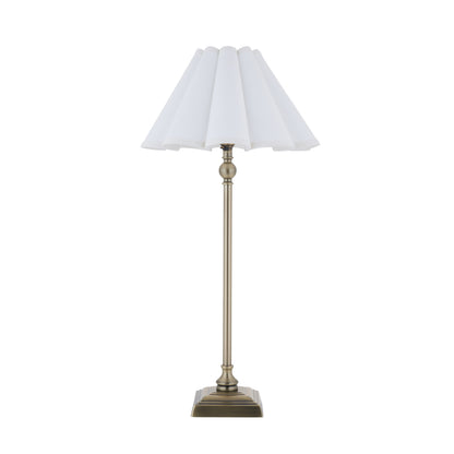 Sylvie Antique Brass & White Cotton Table Lamp
