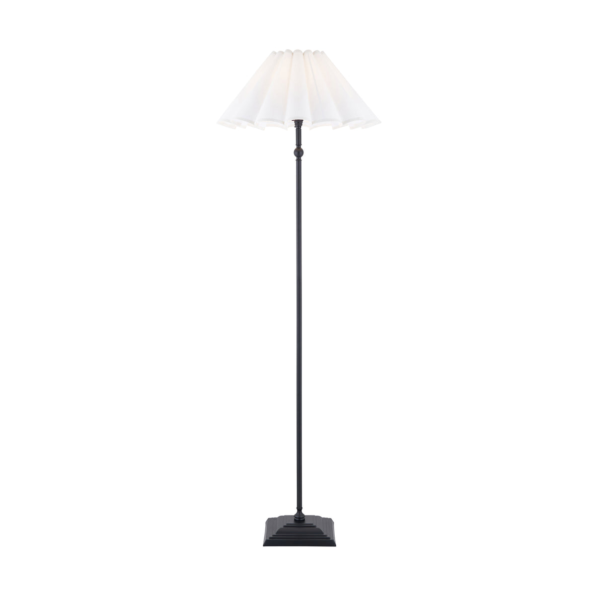 Sylvie Matt Black & White Cotton Floor Lamp