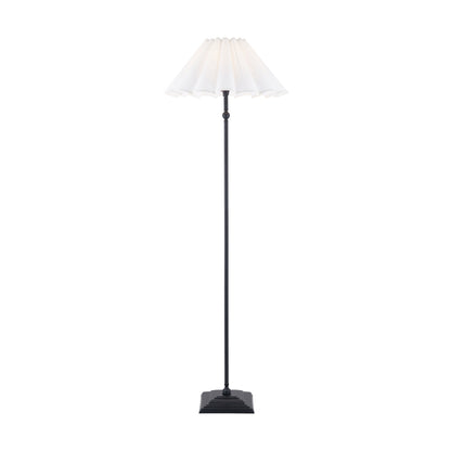 Sylvie Matt Black & White Cotton Floor Lamp