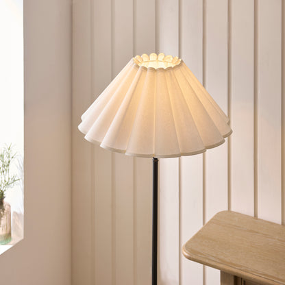 Sylvie Matt Black & White Cotton Floor Lamp