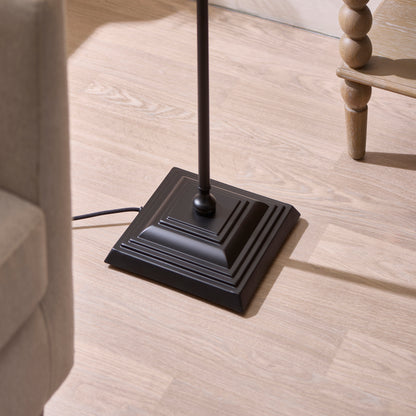 Sylvie Matt Black & White Cotton Floor Lamp