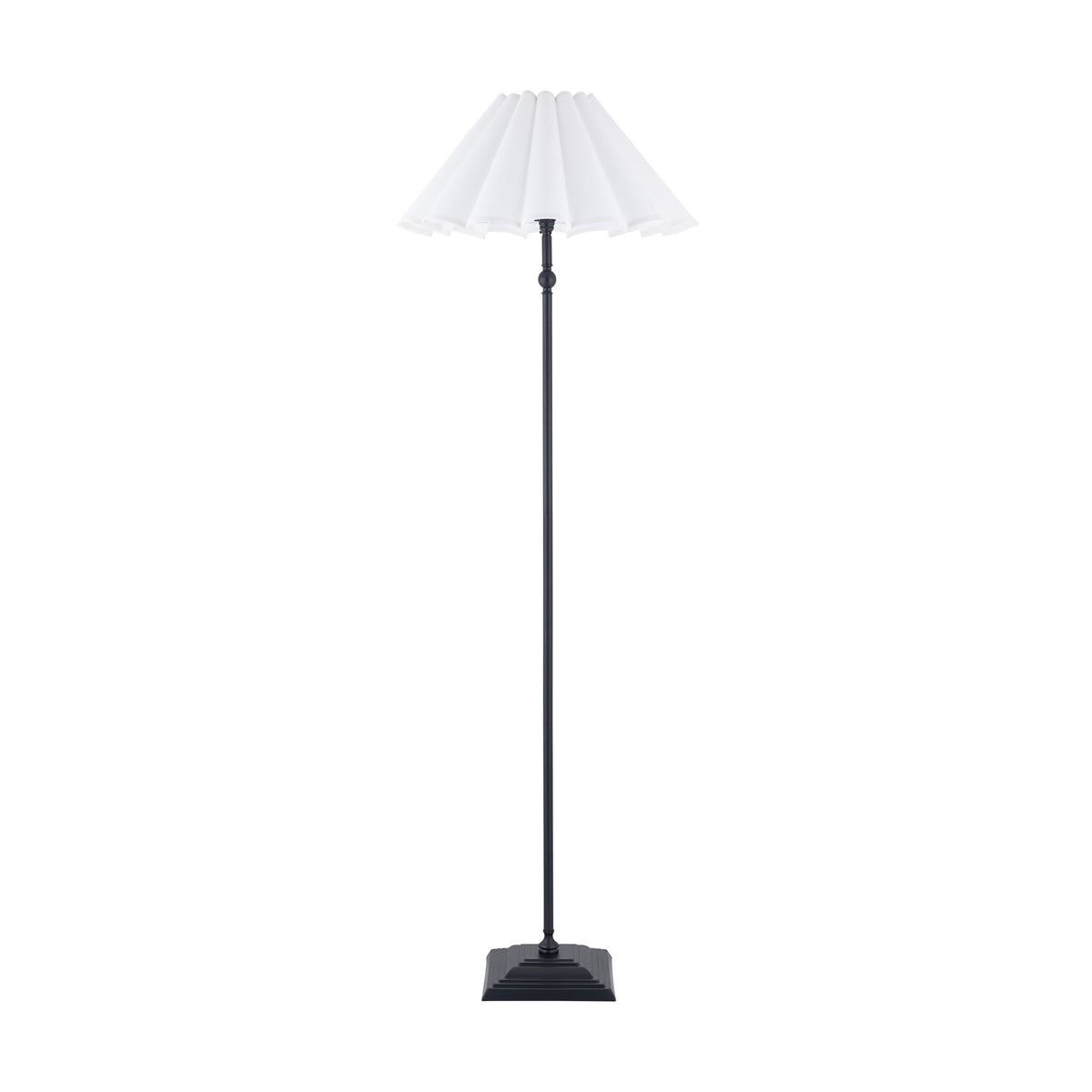 Sylvie Matt Black & White Cotton Floor Lamp
