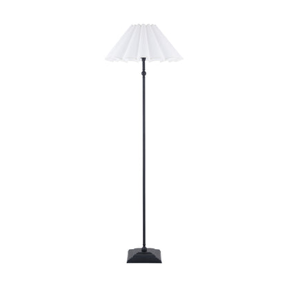 Sylvie Matt Black & White Cotton Floor Lamp