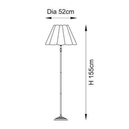 Sylvie Matt Black & White Cotton Floor Lamp