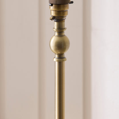 Sylvie Antique Brass & White Cotton Floor Lamp