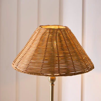 Jericho Antique Brass & Dark Rattan Table Lamp