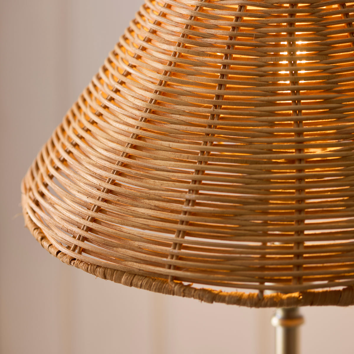 Jericho Antique Brass & Dark Rattan Table Lamp