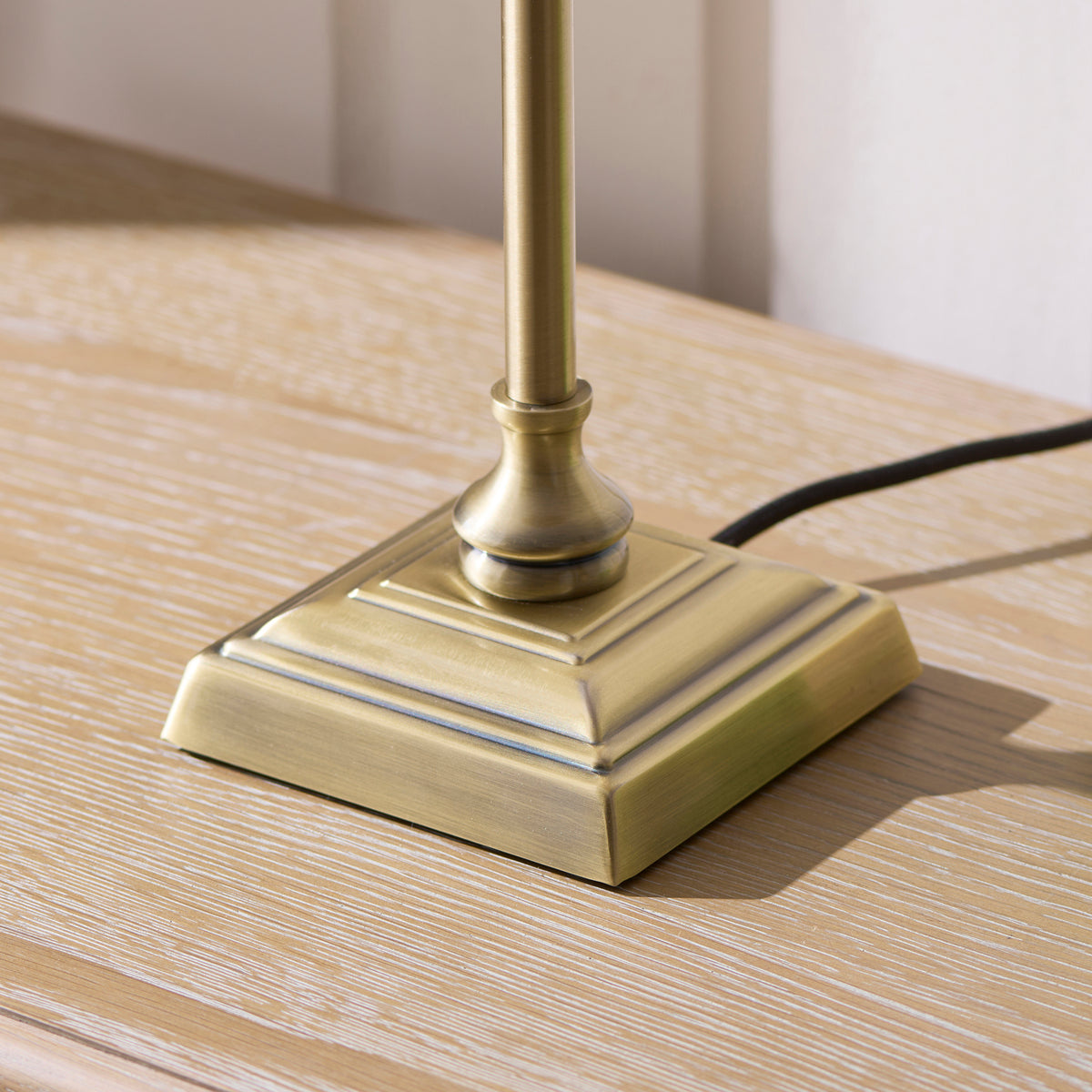 Jericho Antique Brass & Dark Rattan Table Lamp