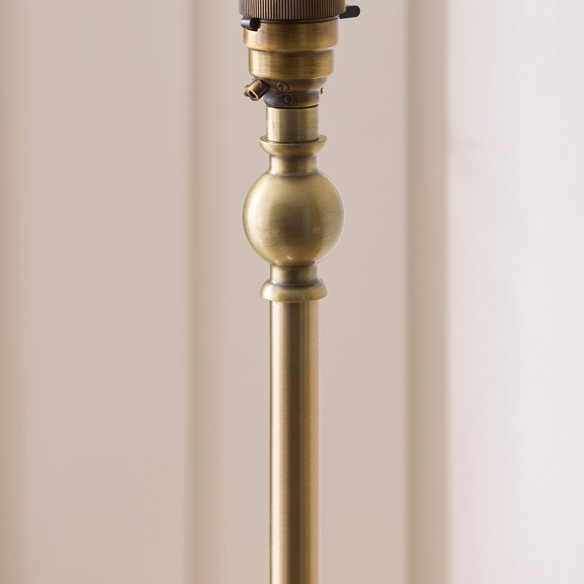 Jericho Antique Brass & Dark Rattan Floor Lamp