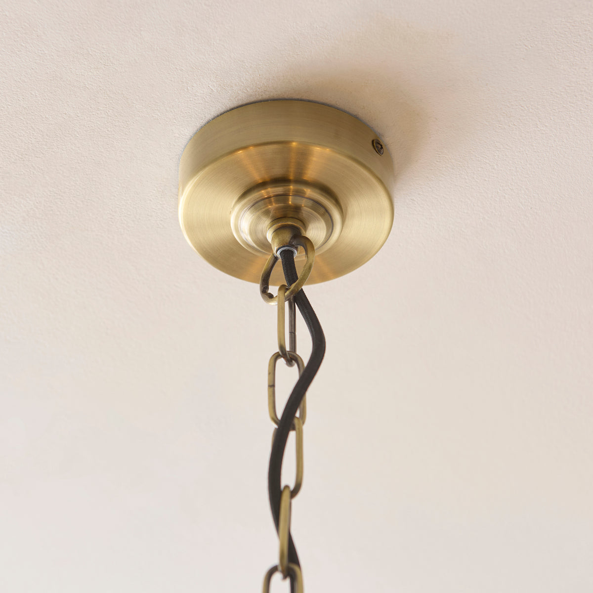 Jericho 5 Light Antique Brass & Dark Rattan Pendant Ceiling Light