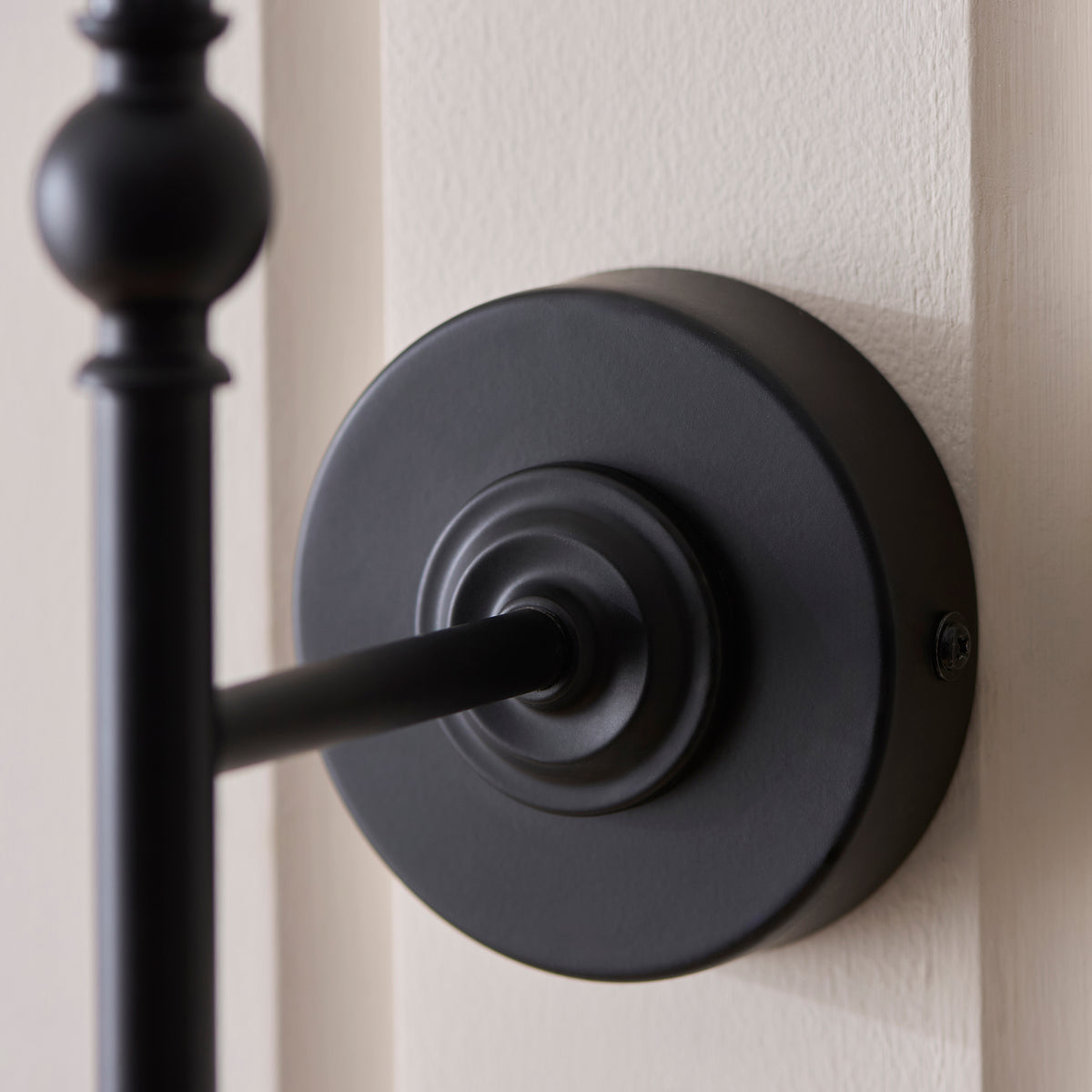 Jericho Matt Black & Natural Rattan Wall Light