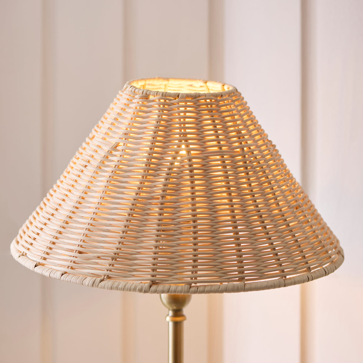 Jericho Antique Brass & Natural Rattan Table Lamp