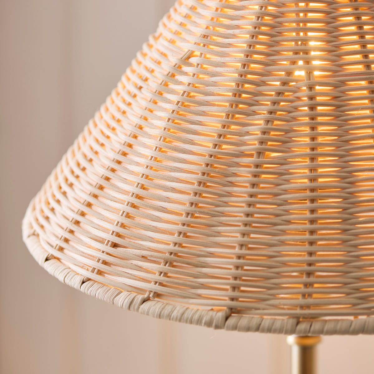Jericho Antique Brass & Natural Rattan Table Lamp