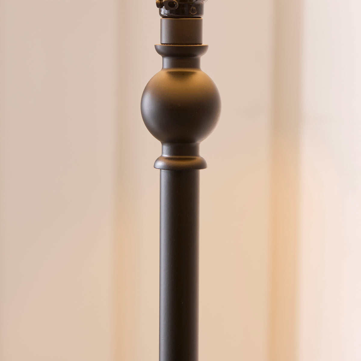 Jericho Matt Black & Natural Rattan Floor Lamp